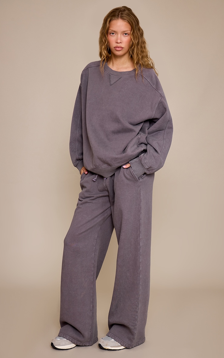 Charcoal Acid Washed Cross Stitch Sweatshirt image 3