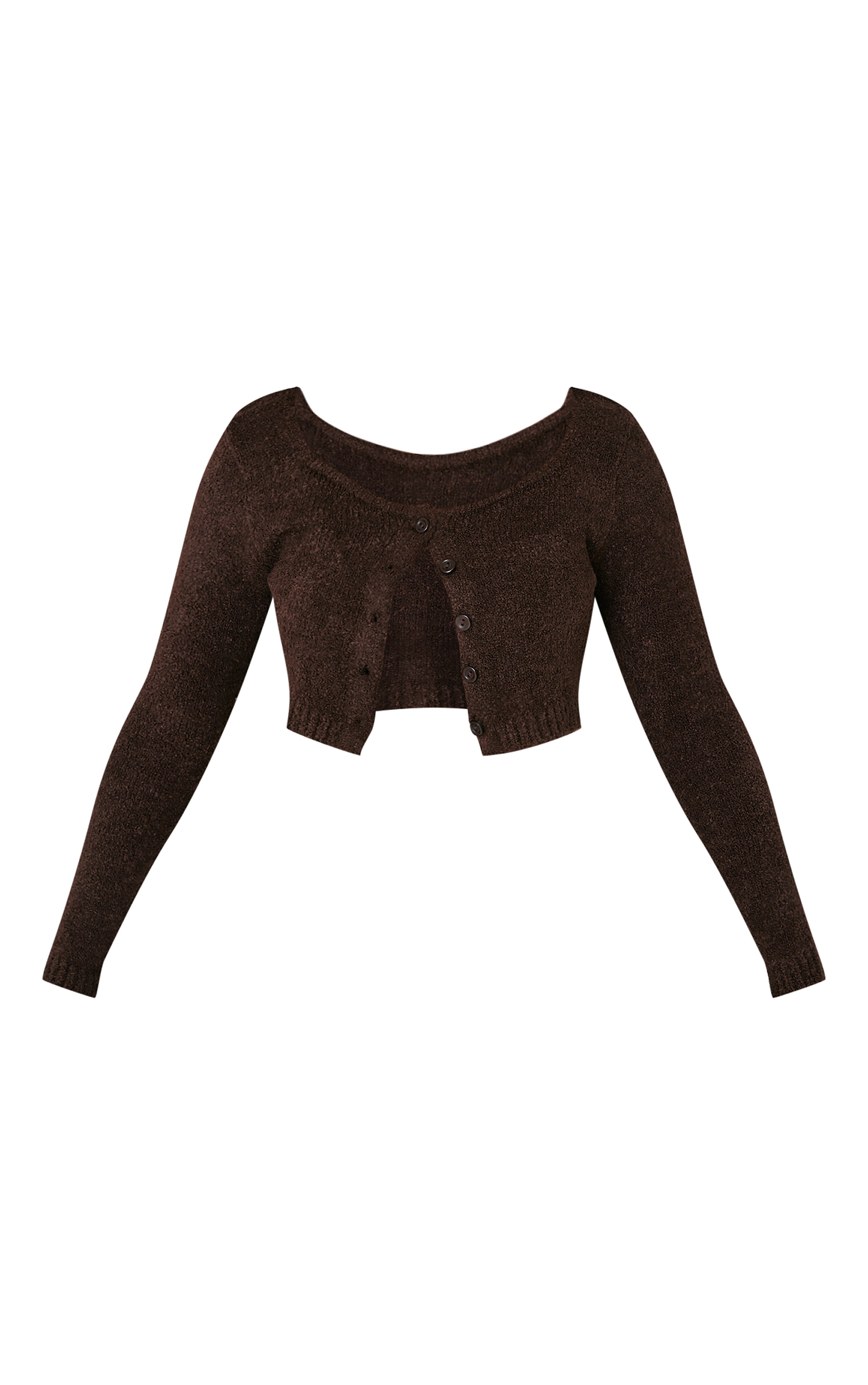 Petite Cardigan en maille bouclée chocolat image 5