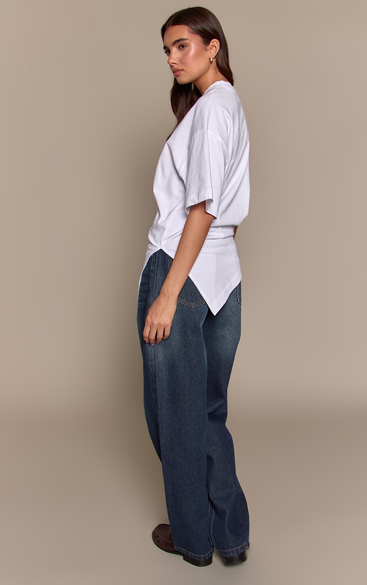 PRETTYLITTLETHING Dark Vintage High Waist Boyfriend Jeans image 3