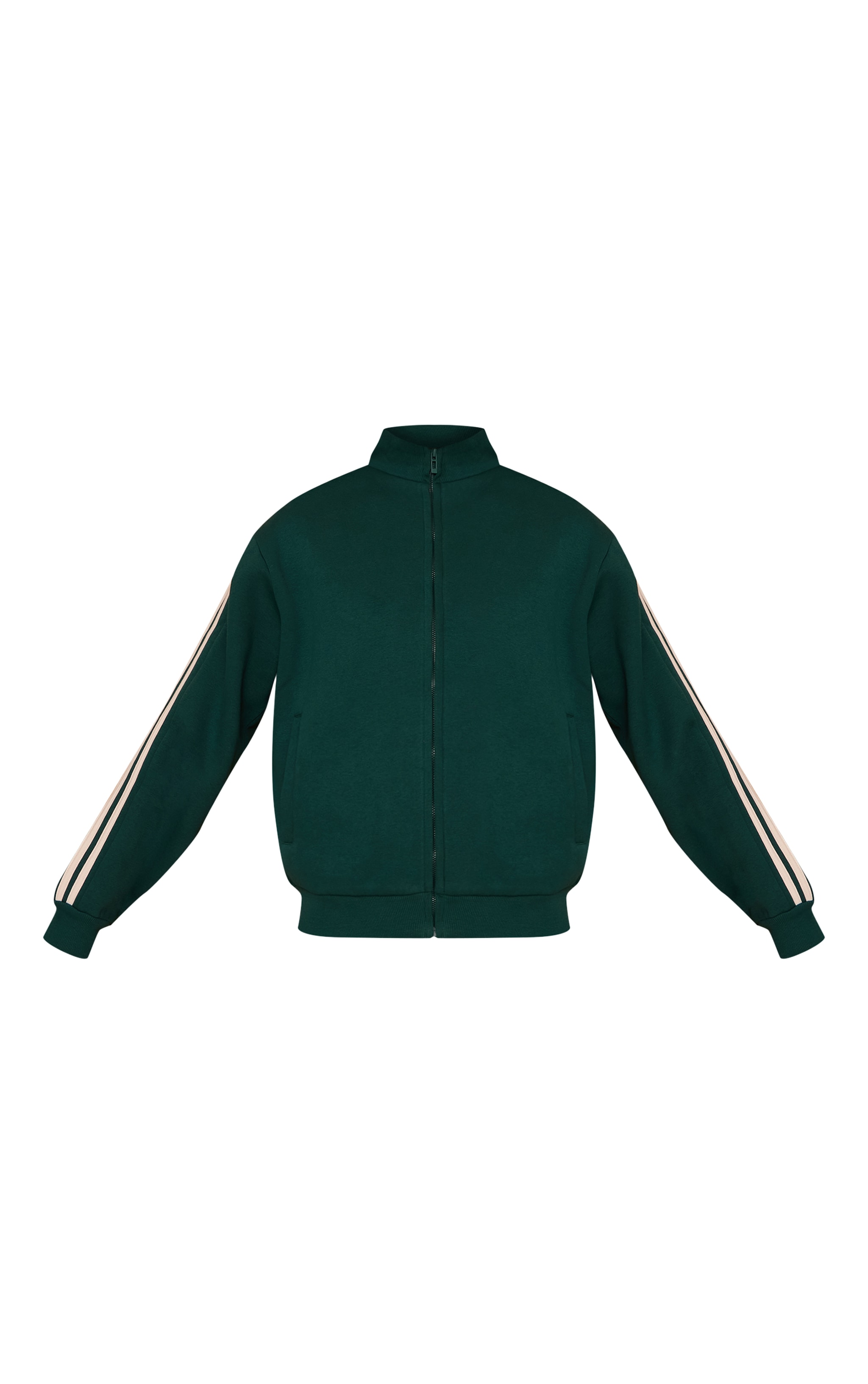 Blouson bomber vert sapin zippé à rayures doublées sur les côtés image 5
