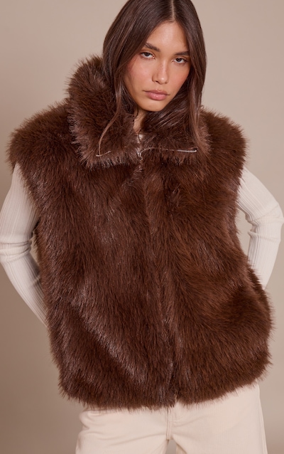 Gilet en fausse fourrure chocolat