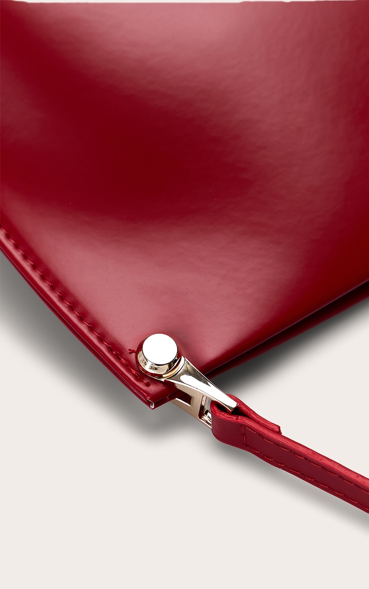 Red Matte Shoulder Teardrop Strap Bag image 3