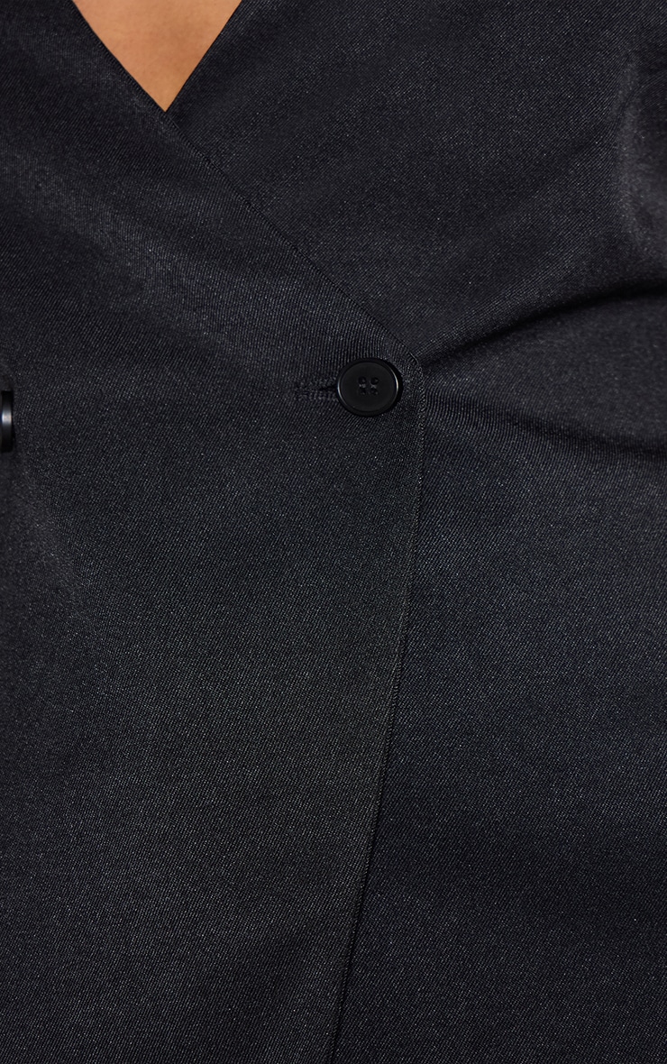Combishort asymétrique tissé noir à détail gilet image 4