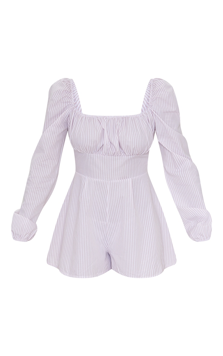 Pink Stripe Tie Back Long Sleeve Playsuit image 5