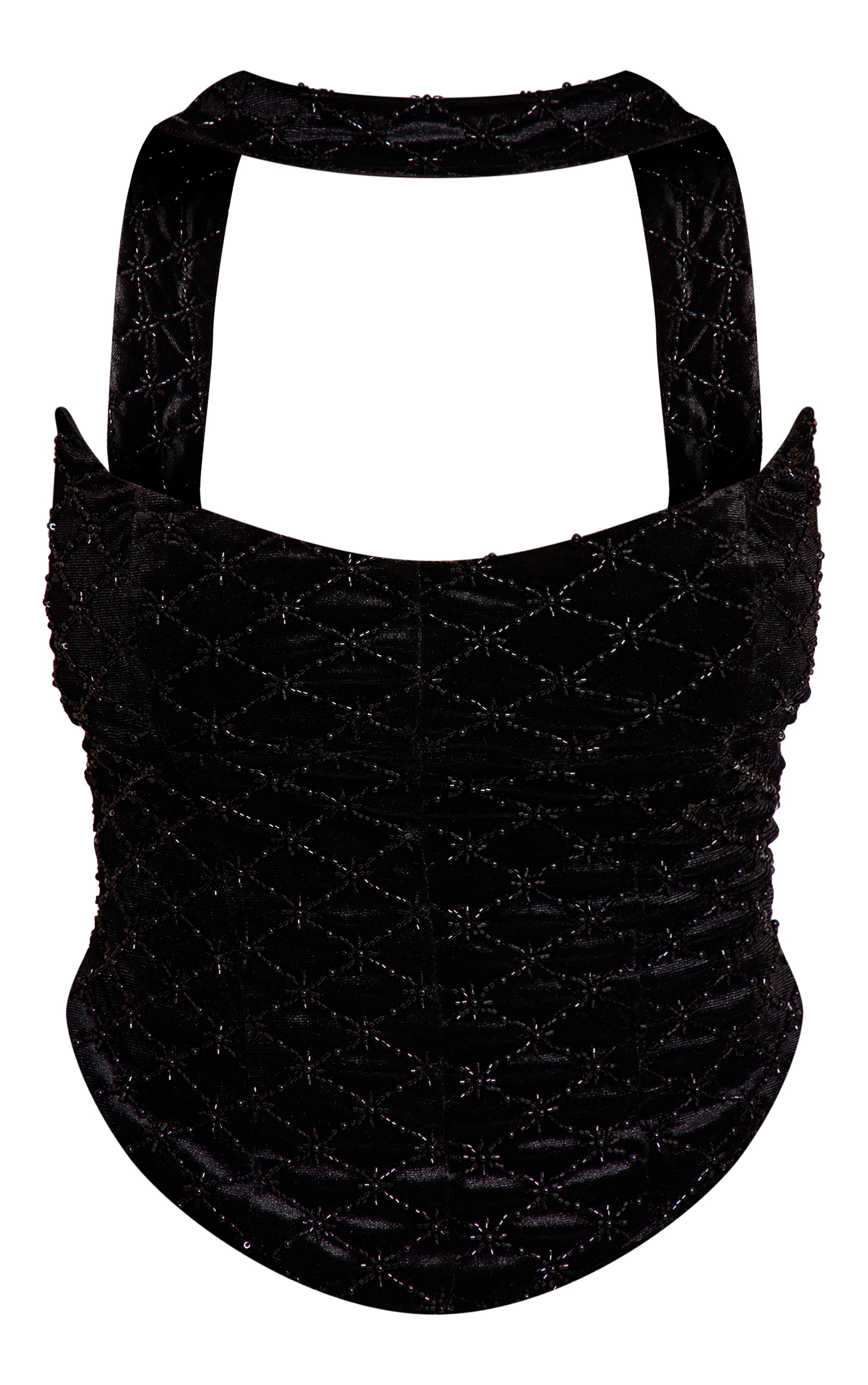 Shape Black Embellished Chocker Detail Top image 5
