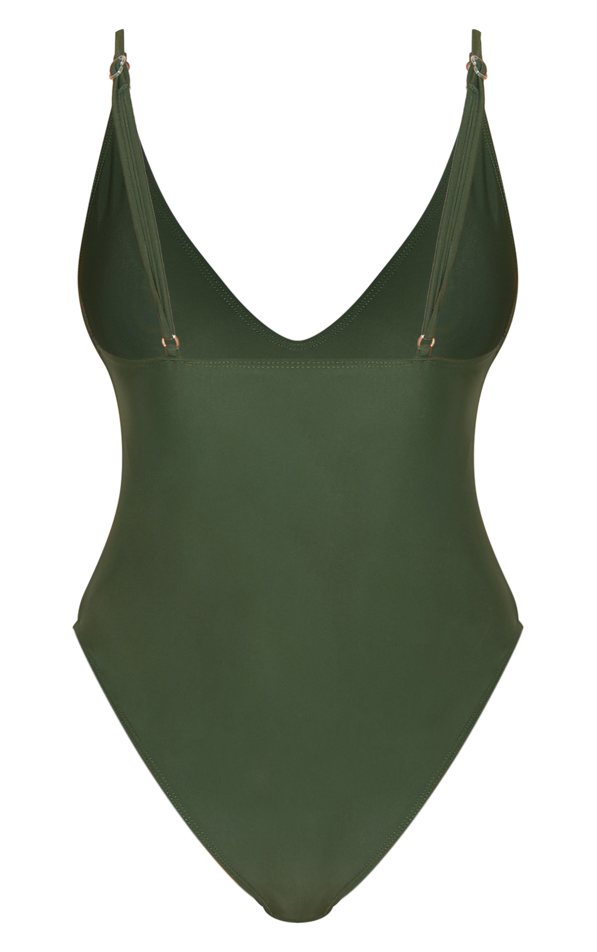 Khaki Basic Low Scoop Swimsuit image 2