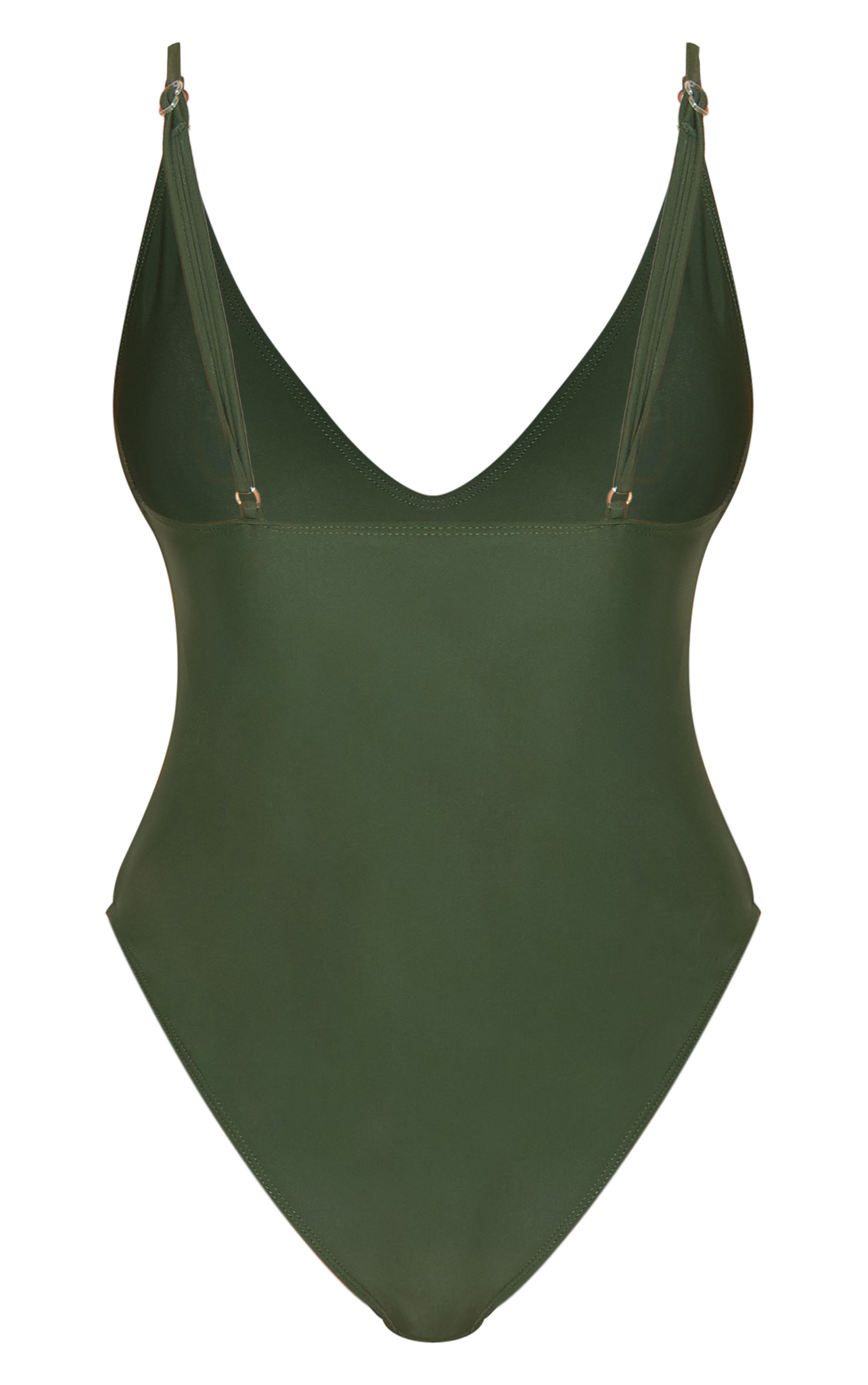 Khaki Basic Low Scoop Swimsuit image 6