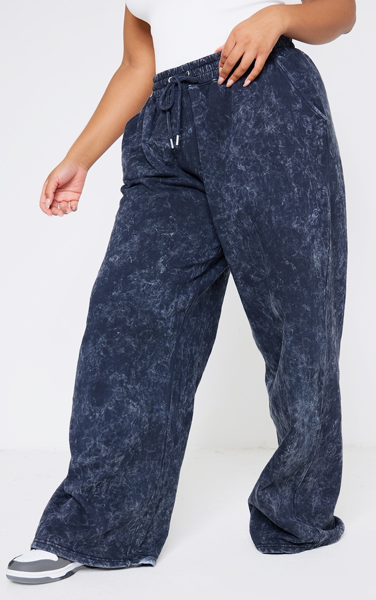 Plus Washed Charcoal Washed Oversized Low Rise Wide Leg Sweatpants image 2