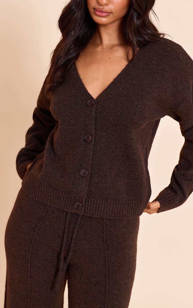 Petite Chocolate Drawstring Knitted Pants image 4