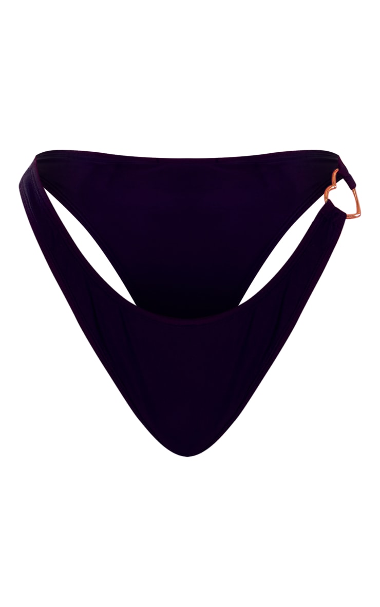 Black Heart Trim High Leg Bikini Bottoms image 1