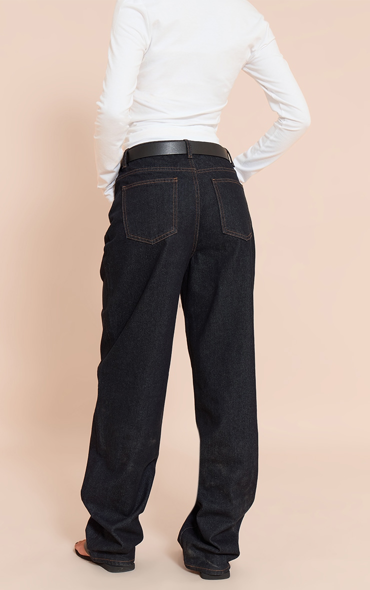 Jean Boyfriend Taille Haute Indigo Foncé Grand image 3