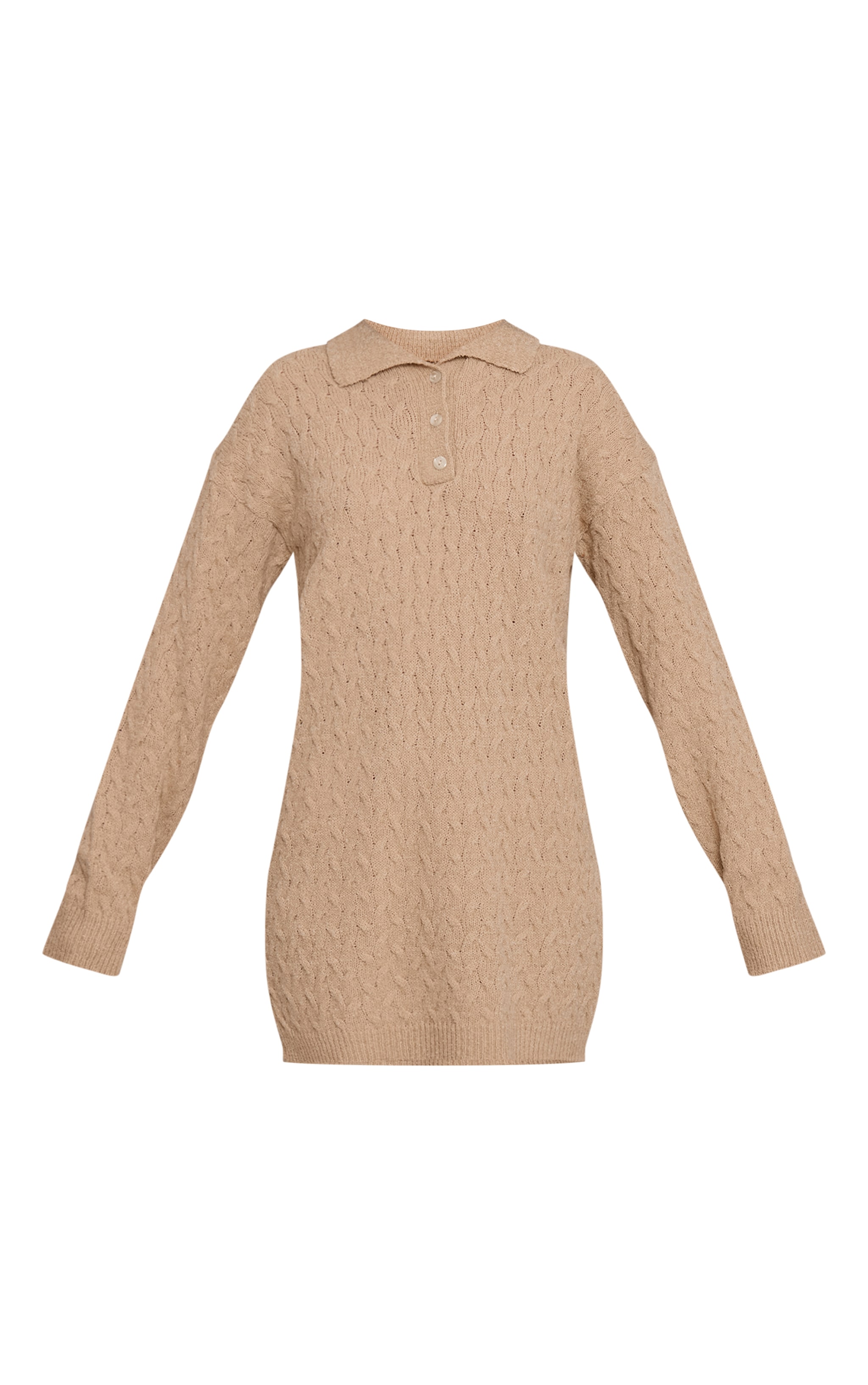 Tall Oat Boucle Cable Knit Mini Shirt Dress  image 5