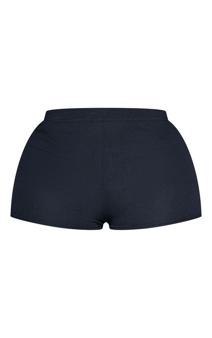 Shape Black Crinkle Rib Hot Pants image 6