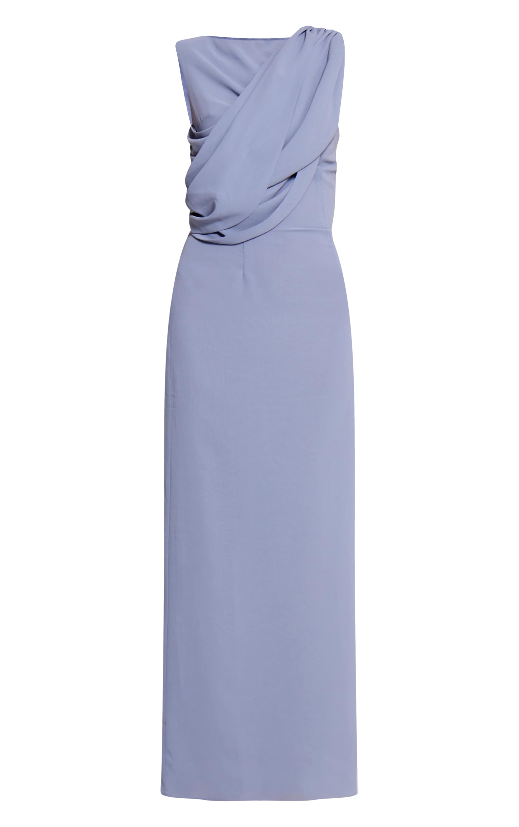 Dusty Blue Chiffon Wrap Detail Maxi Dress image 5