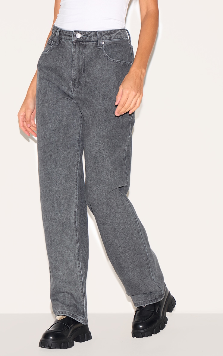 Grey High Waist Boyfriend Jeans image 2