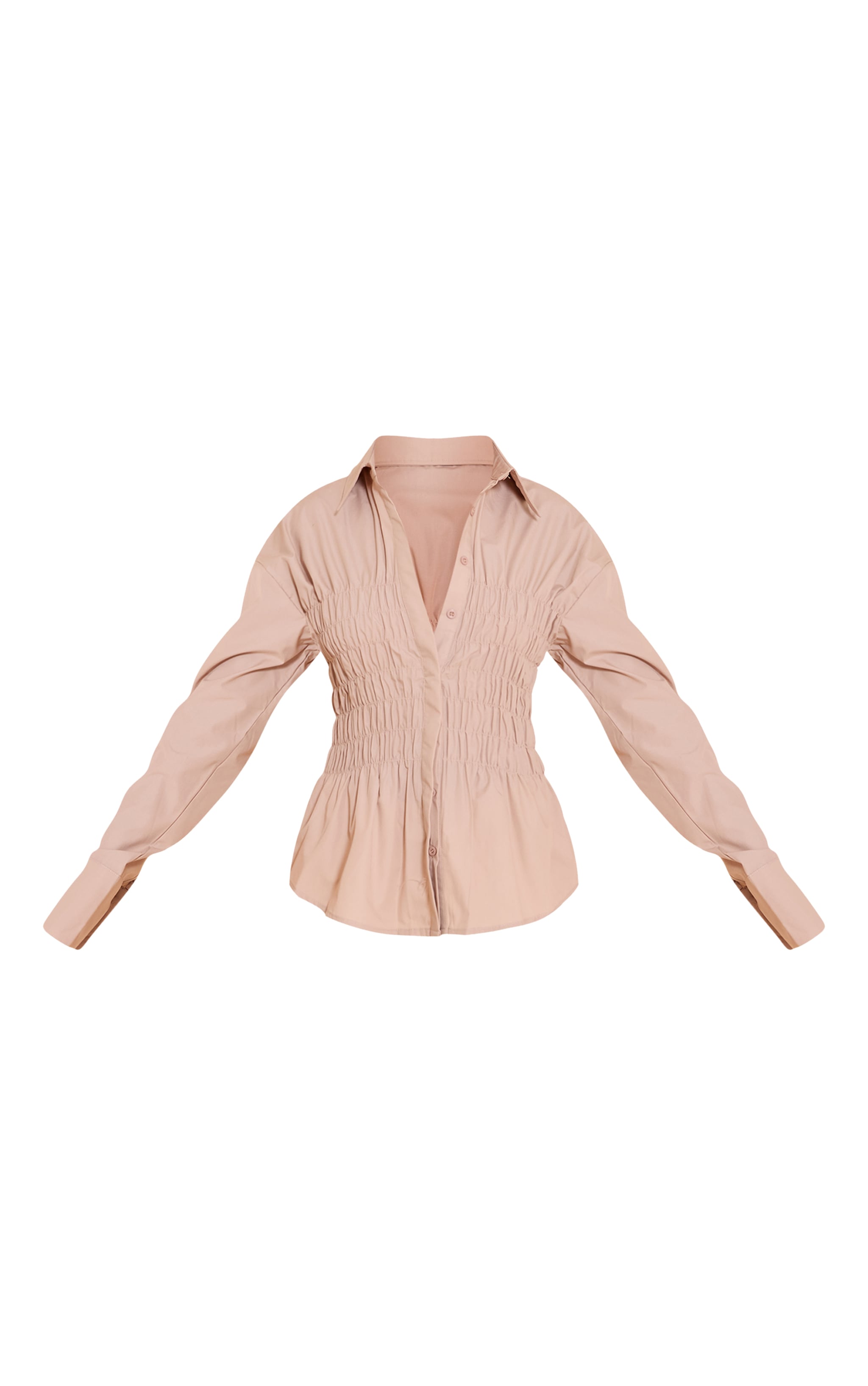 Stone Shirred Fitted Shirt image 5