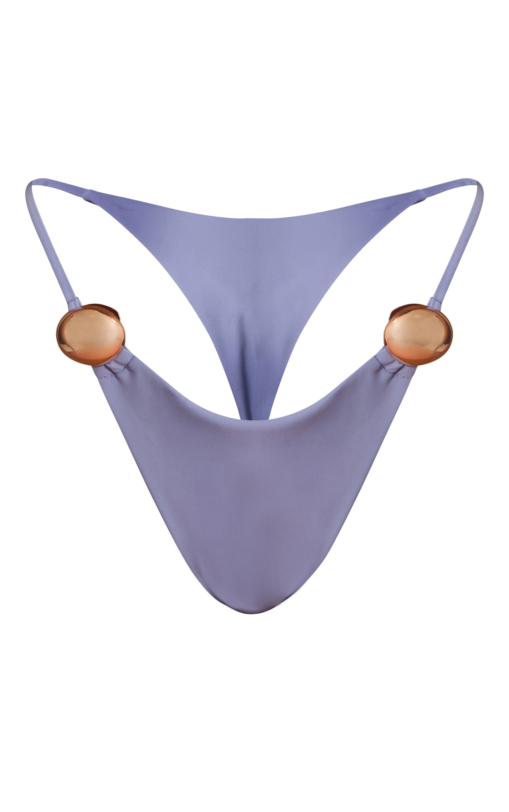 Shape Blue Gold Trim Strappy Bikini Bottom image 5