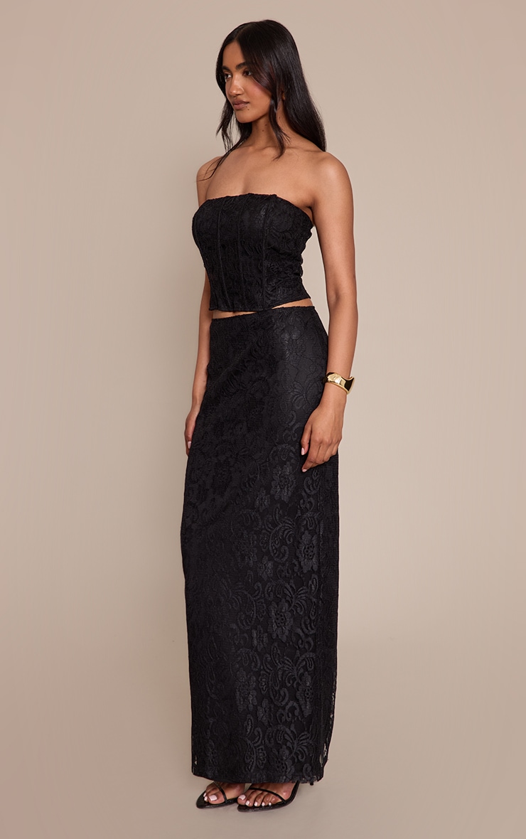 Black Lace Maxi Skirt image 2