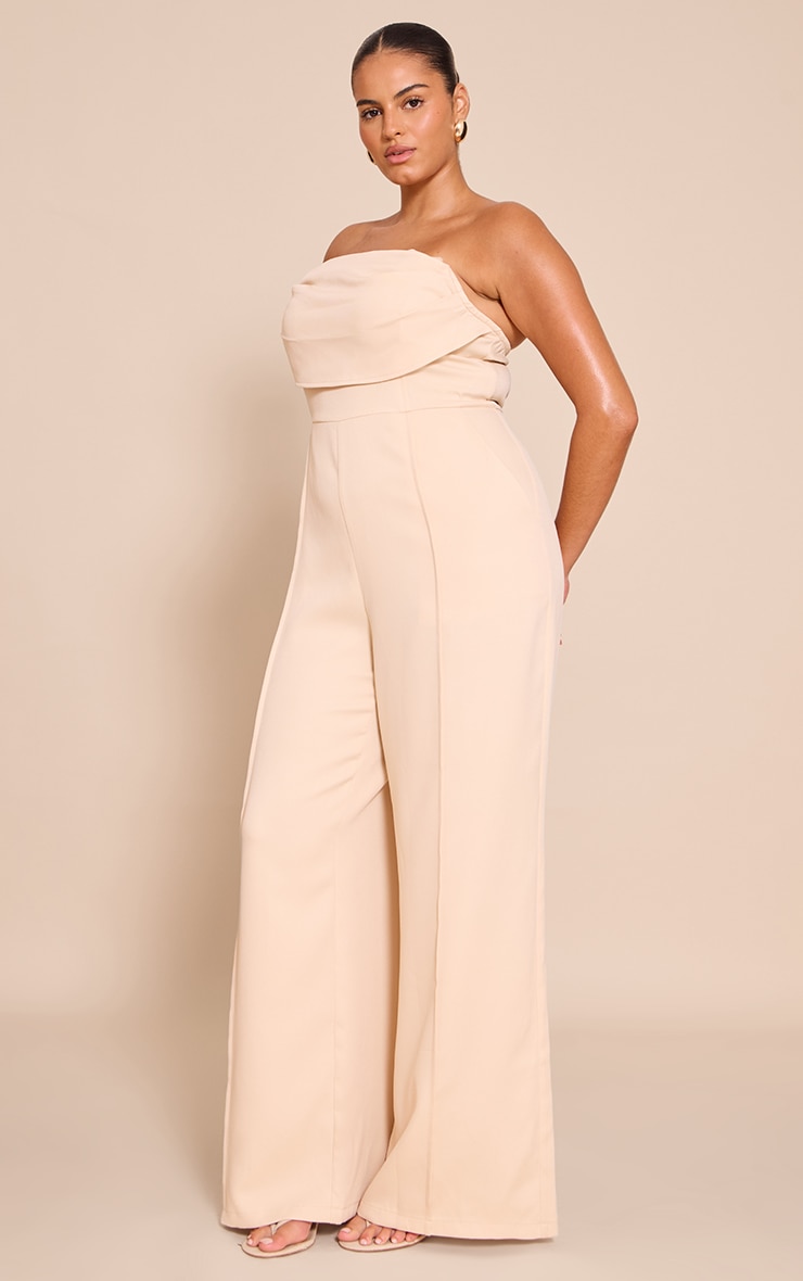 Plus Stone Bandeau Cowl Neck Pocket Detail Jumpsuit image 3