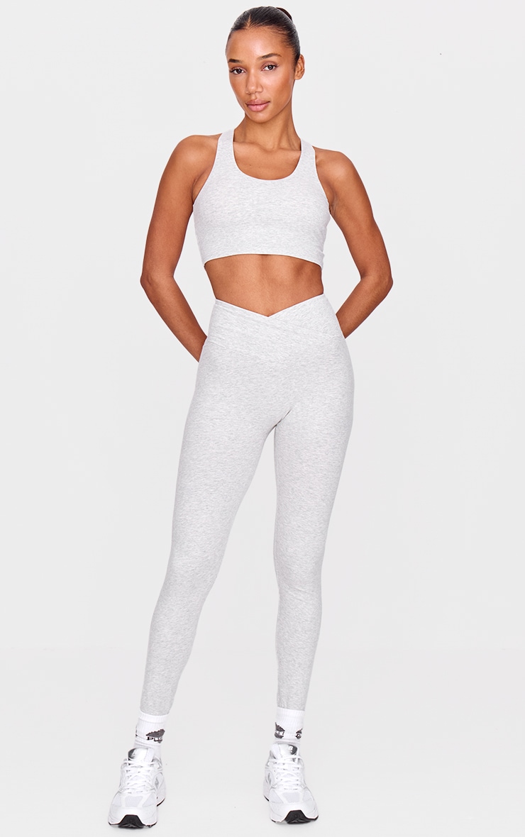 Ash Grey Marl Ultimate Sculpt Double Layer Padded Sports Bra image 3