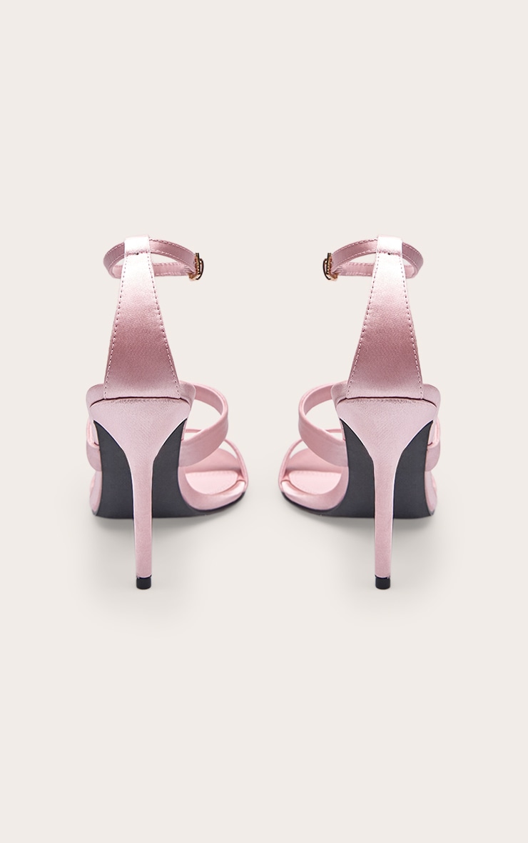 Dusty Pink Satin Double Band High Heel Sandal image 4