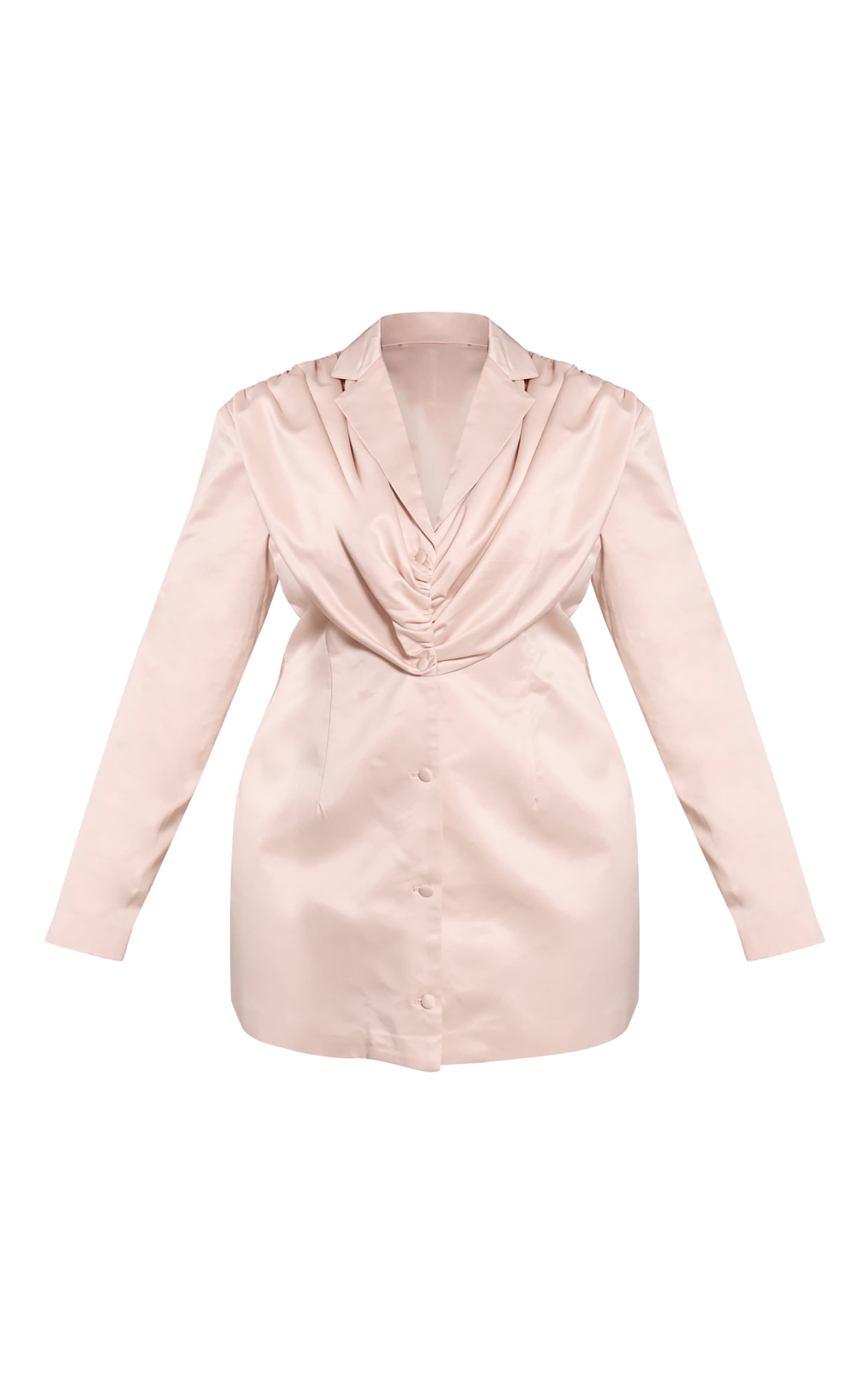 Plus Champgane Satin Pleated Blazer Dress image 5