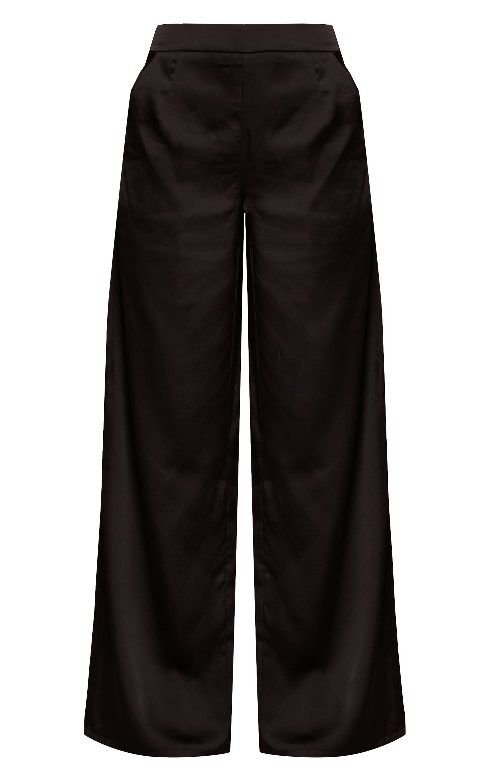 Pantalon large satiné noir image 5