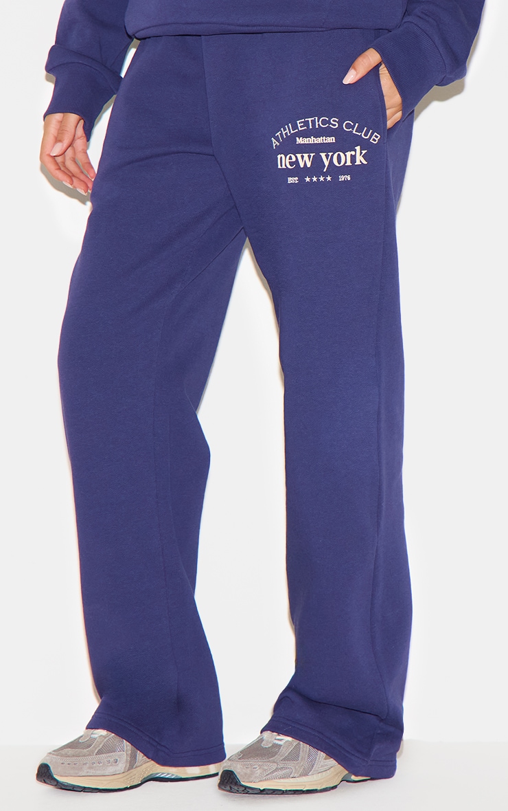 Navy Premium New York Embroidered Straight Leg Sweatpants image 2