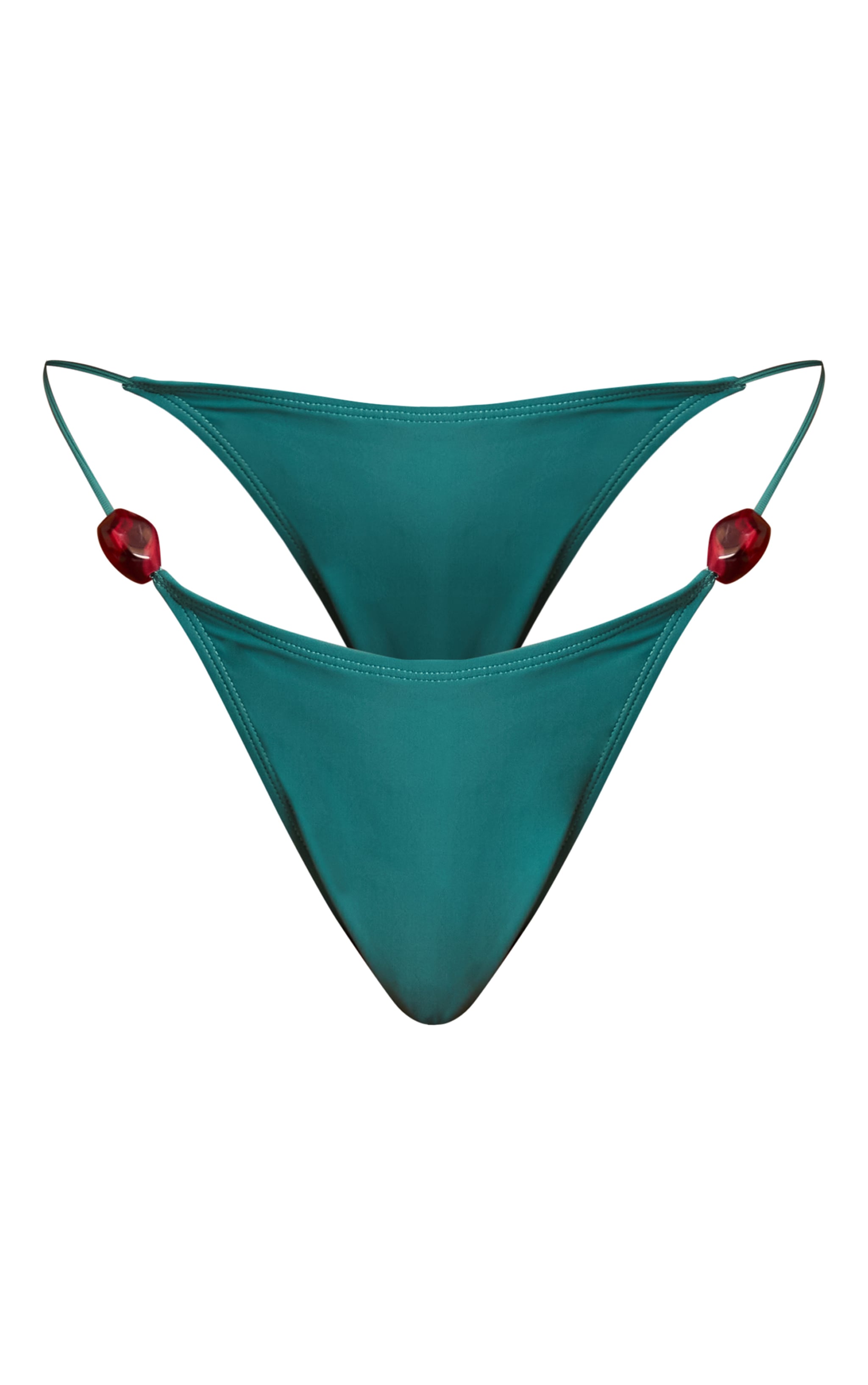Teal Bead Trim Tanga Bikini Bottoms image 5