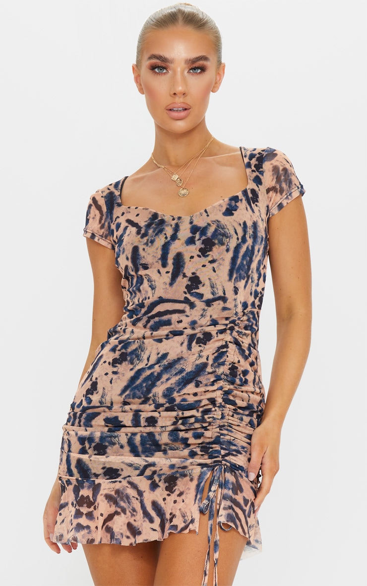 mesh tie dye dress