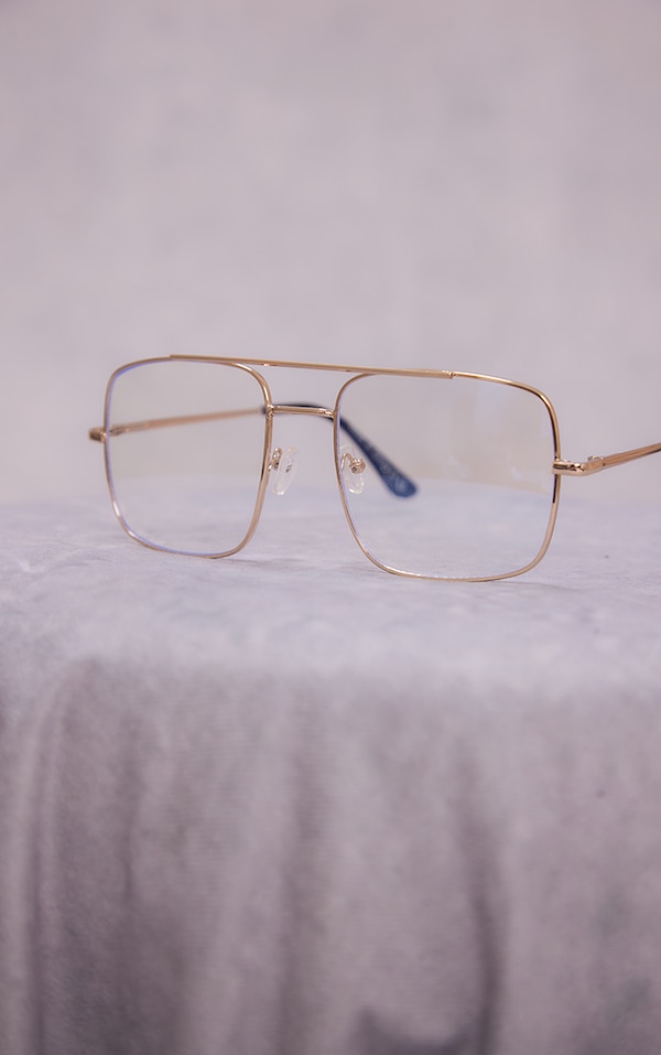 Blue Light Readers Squared Aviator Sunglasses PrettyLittleThing