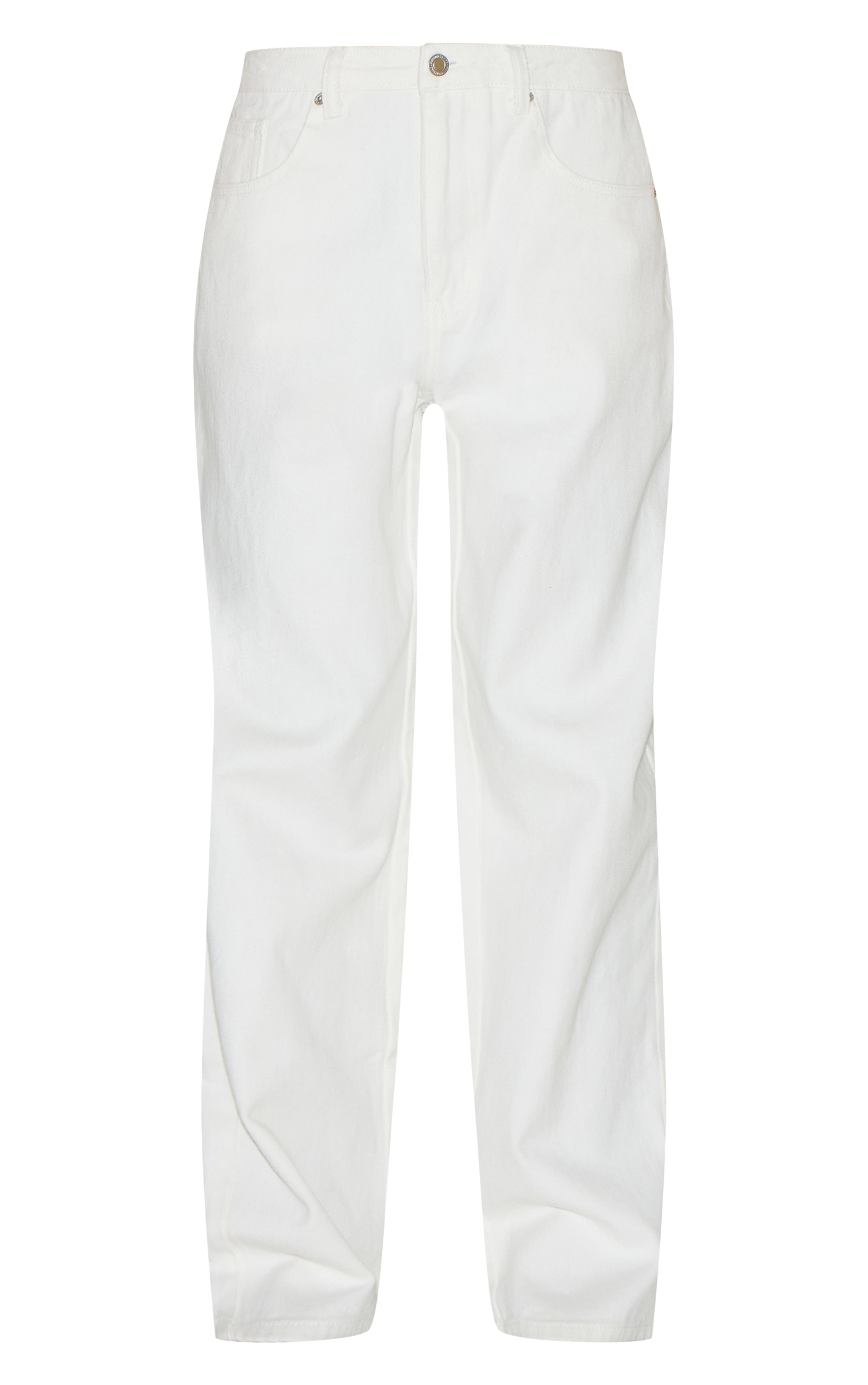 Jean boyfriend blanc à taille haute image 5