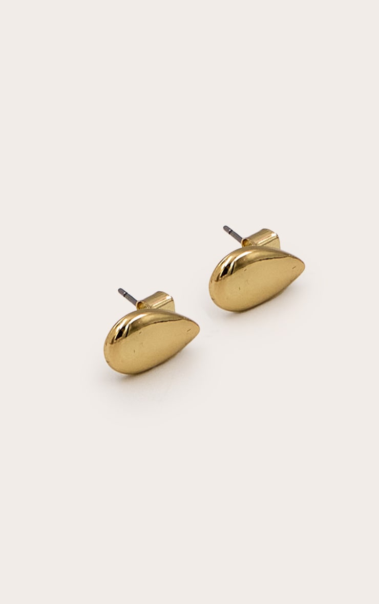 Gold Plated Smooth Teardrop Earrings image 3