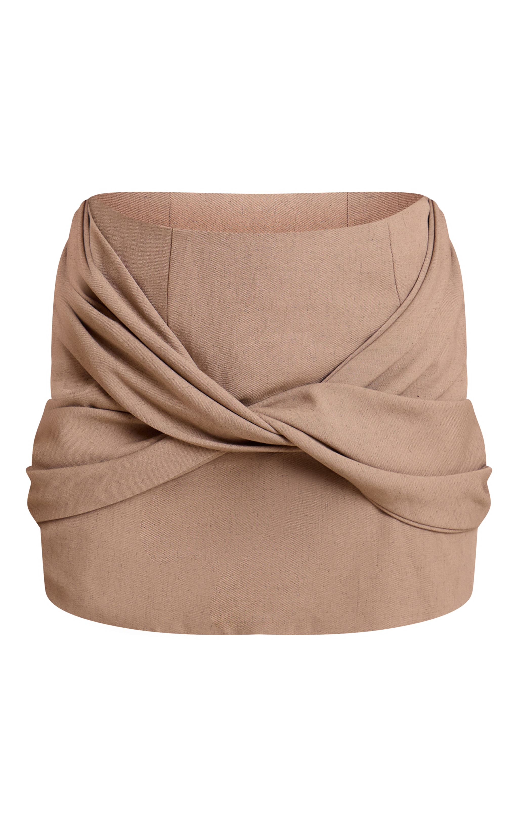Taupe Woven Twist Mini Skirt image 6