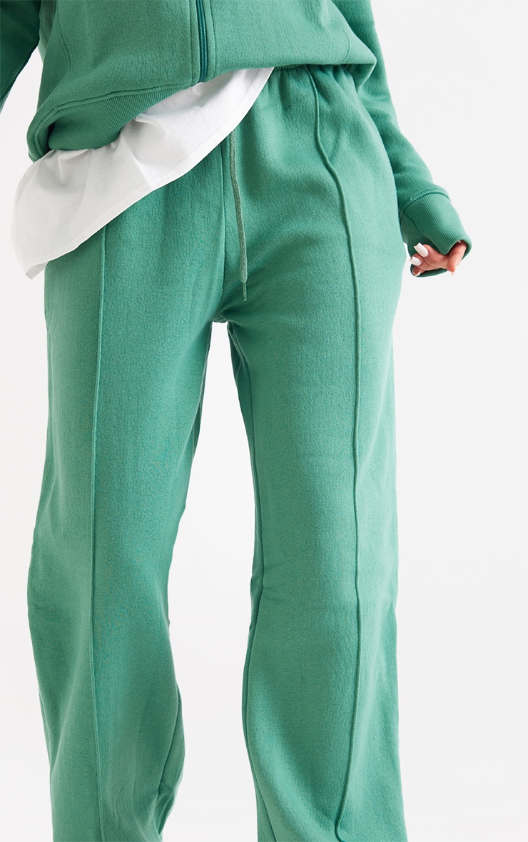 Dark Teal Seam Detail Straight Leg Track Pants image 4