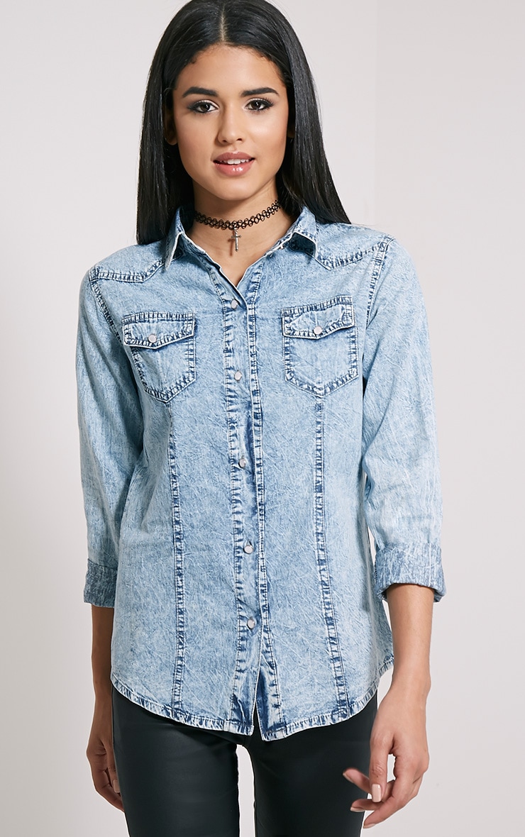 acid wash denim shirt womens