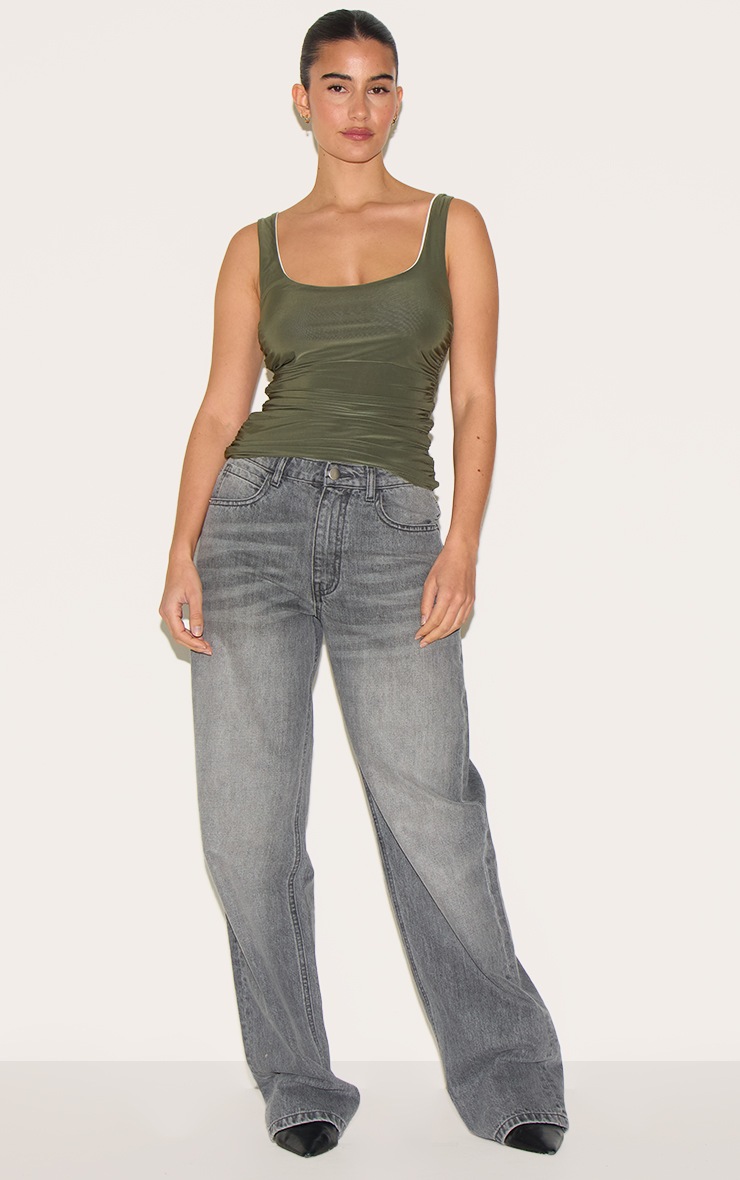 Ruched Top Olive