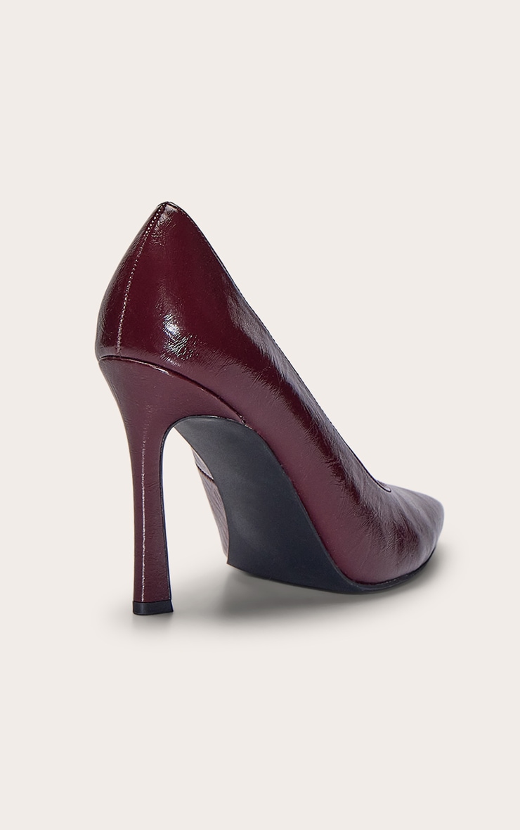 Burgundy Crinkle Court Shoe image 4