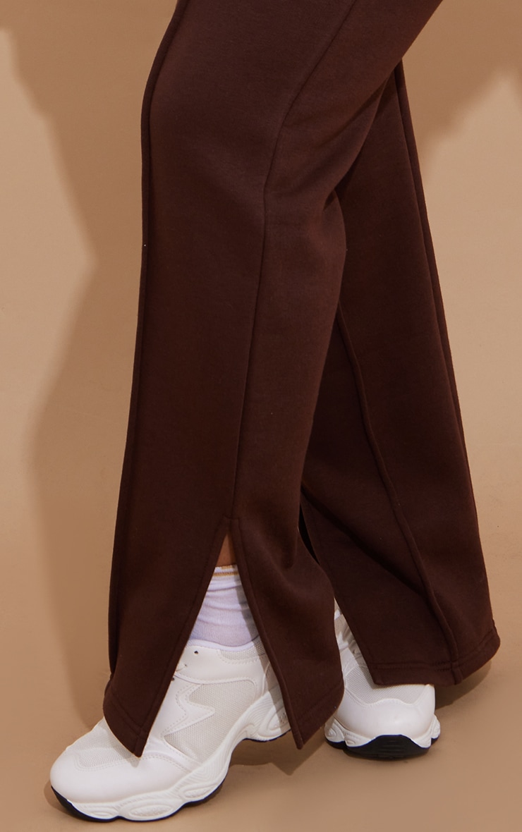 Plus Chocolate Seam Detail Split Hem Joggers image 4