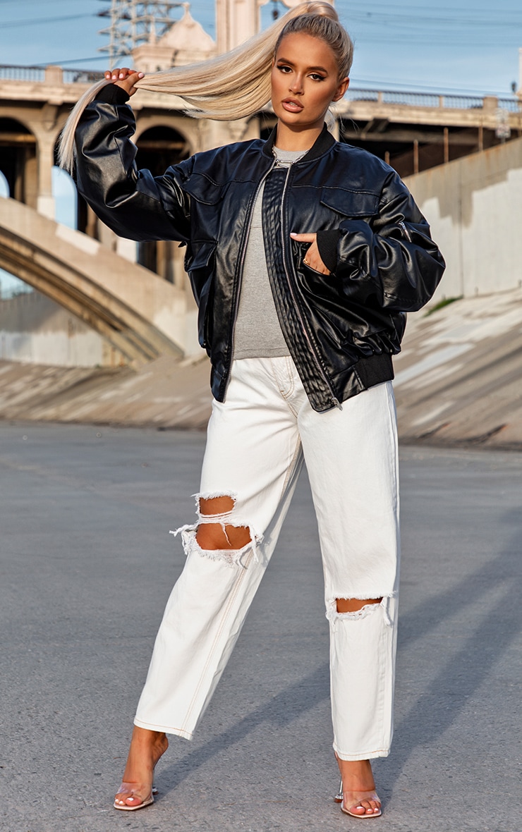 faux leather pilot jacket