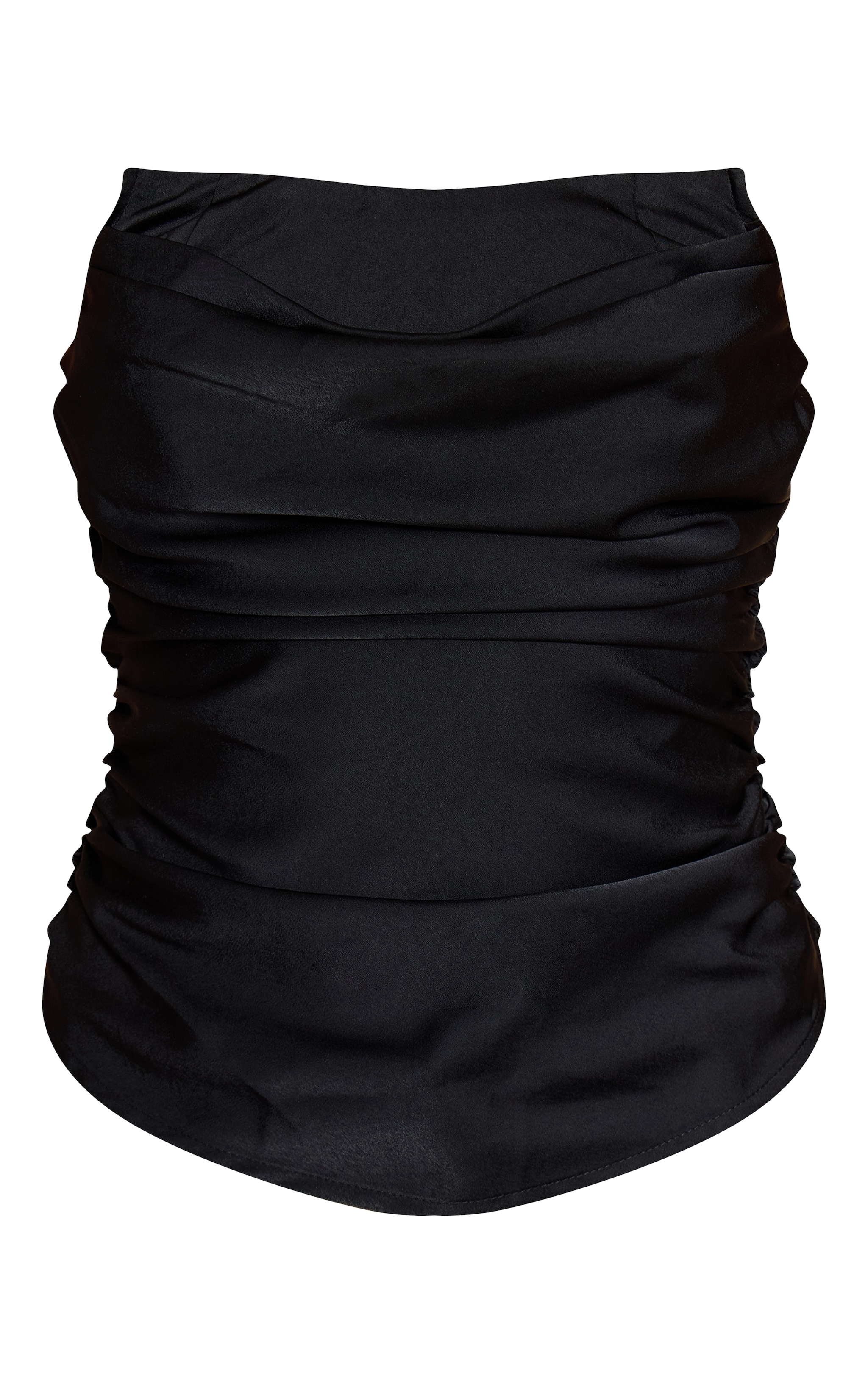 Black Satin Ruched Corset image 5