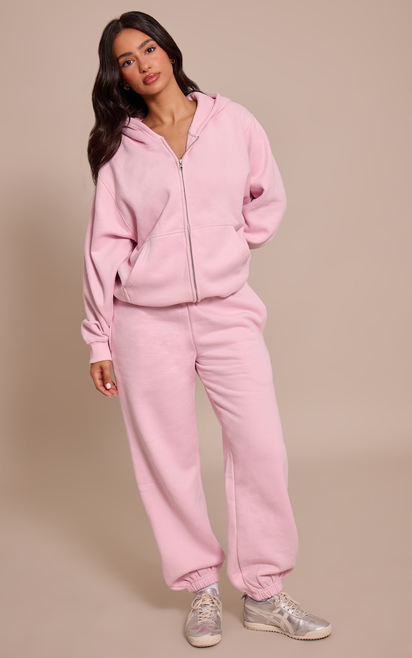Petite Hoodie rose tendre à  zip