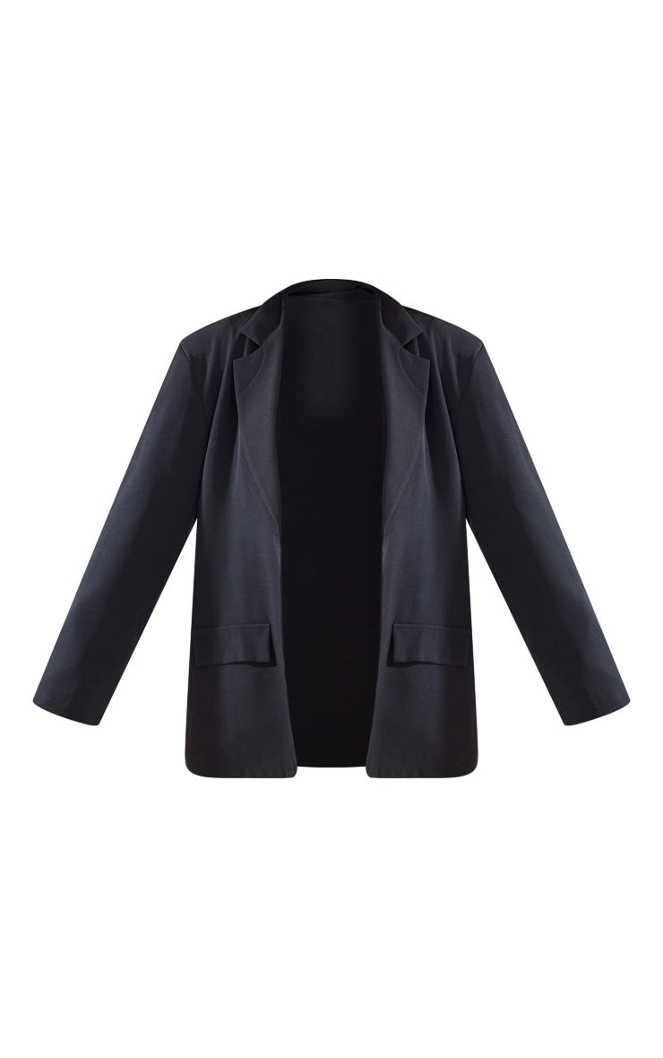 Blazer long noir oversize à ourlet incurvé image 5