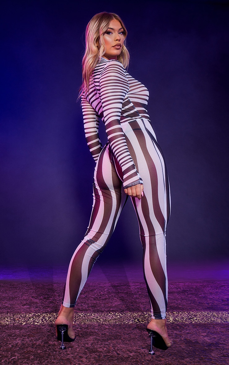 Monochrome Stripe Villain Costume image 2