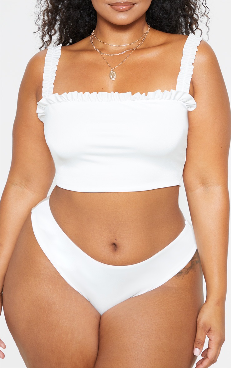 Plus White Bikini Bottoms