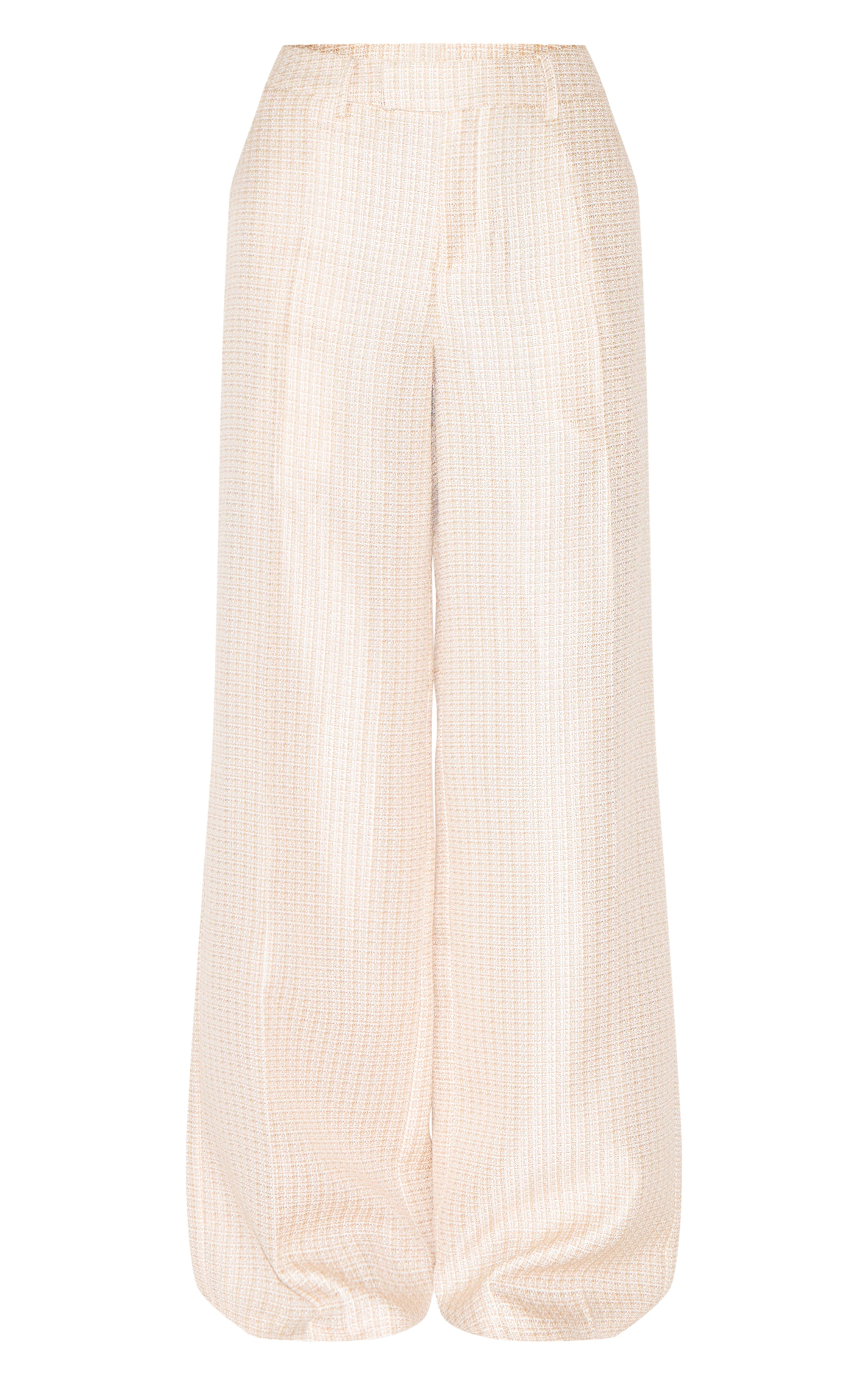 Pantalon de tailleur tissé texturé crème image 5