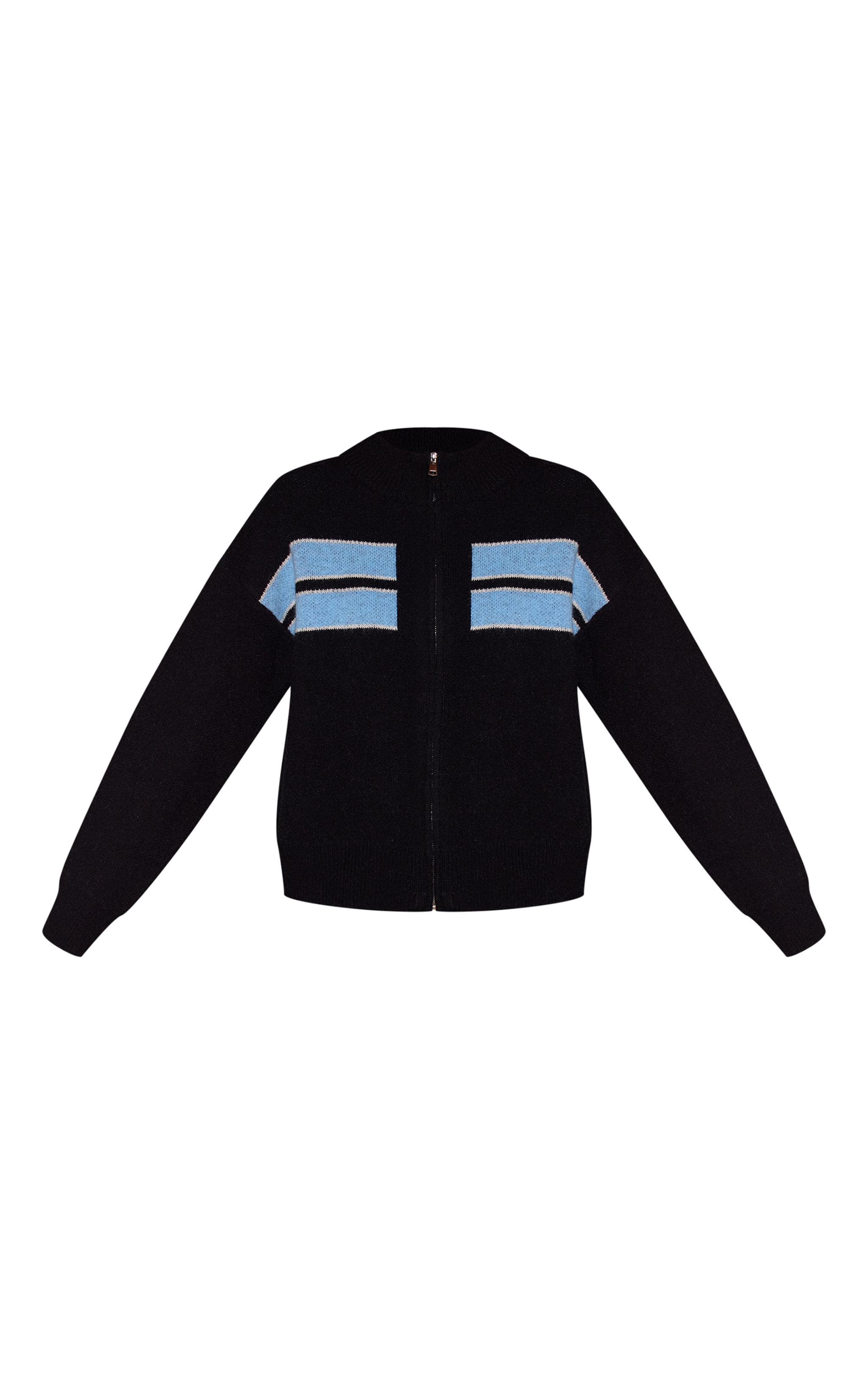 Black Striped Knitted Sporty Jumper image 5