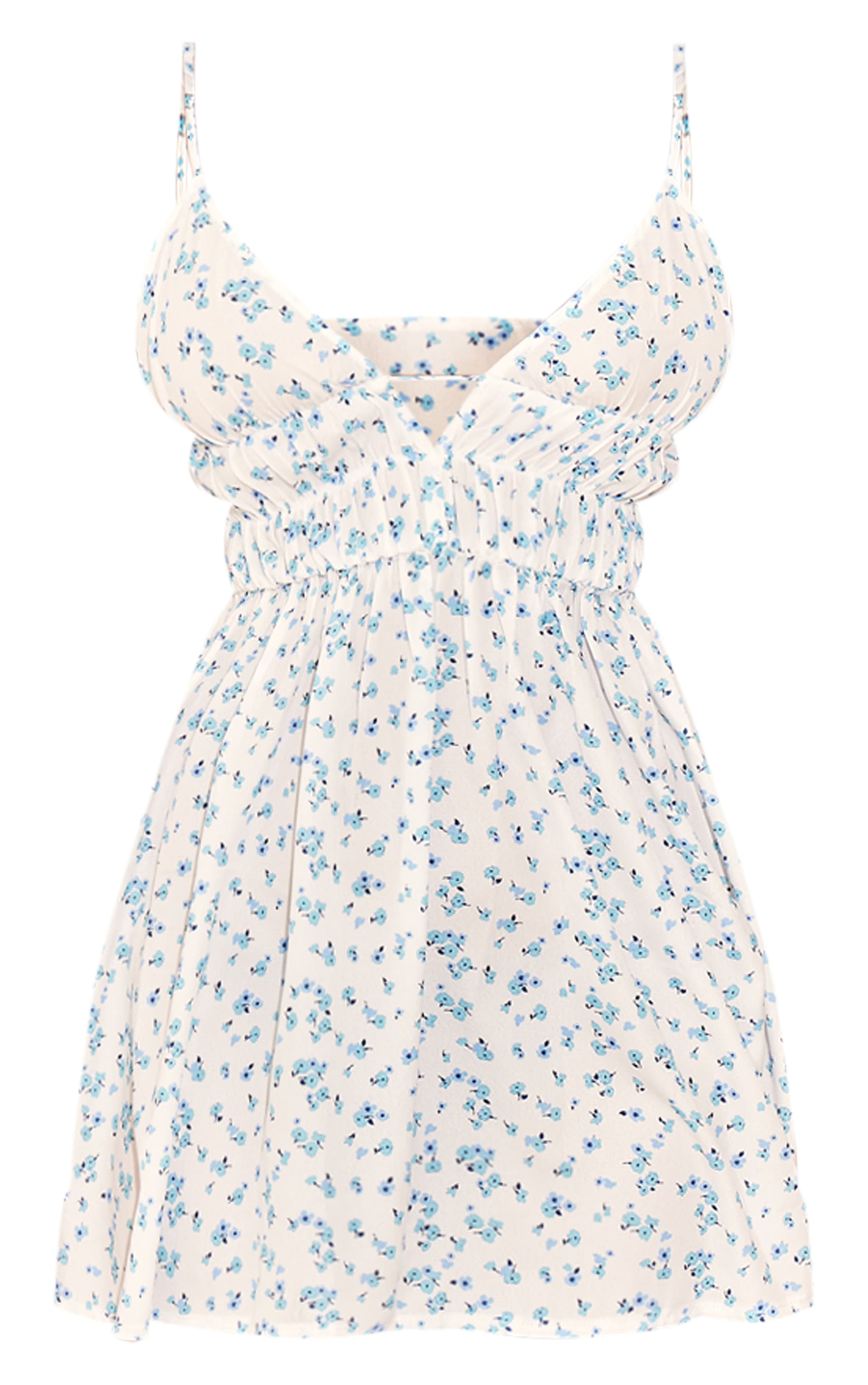 Petite White Printed Strappy Floral Shift Dress image 5