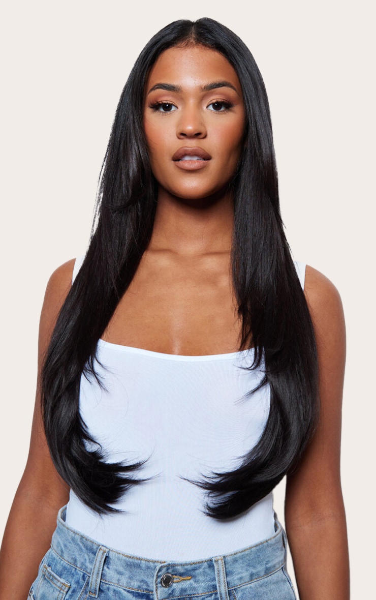 Lullabellz Extension de cheveux lisses épais 1 pièce 61 cm à clips Dark Brown image 1