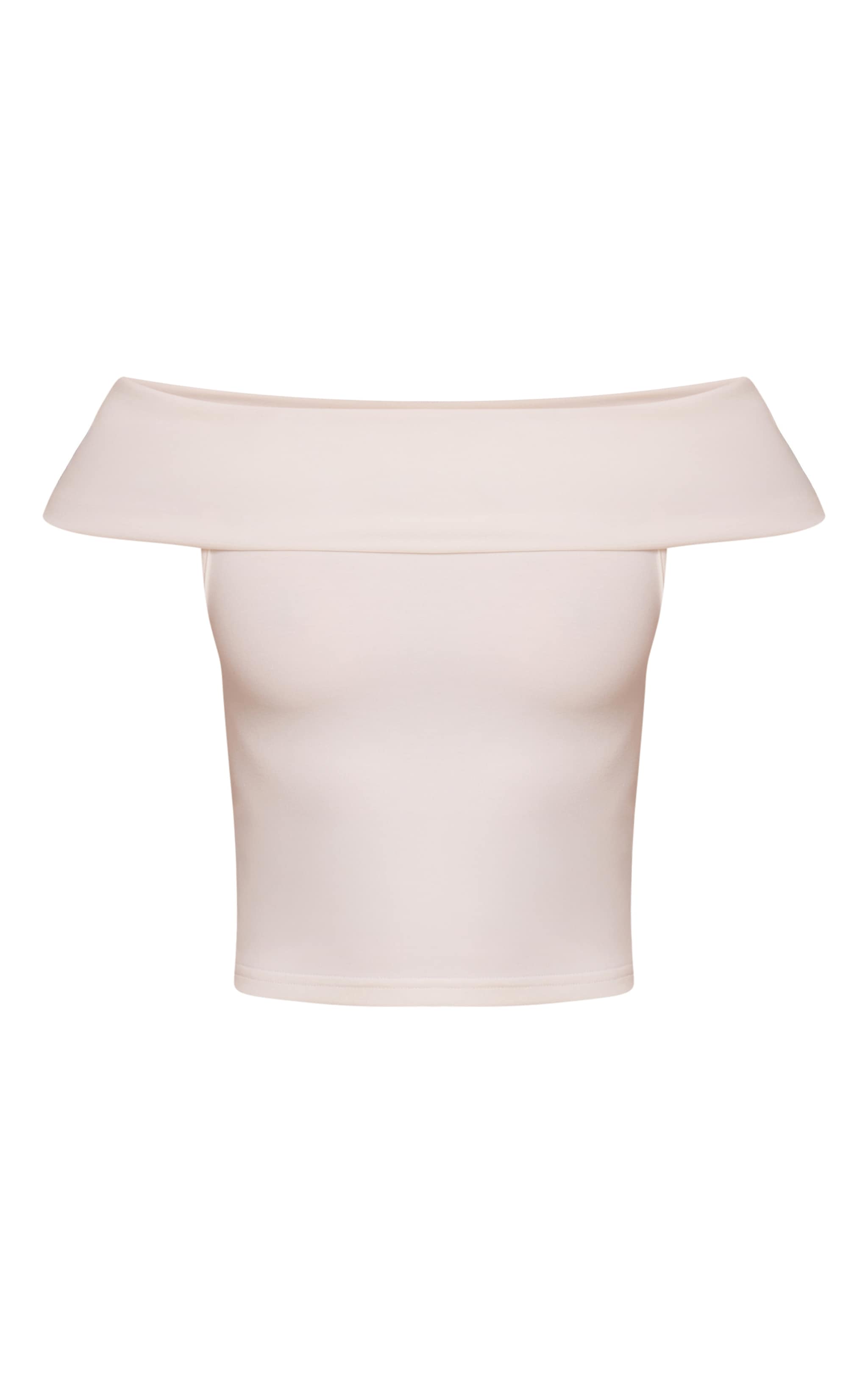 Cream Premium Soft Touch Asymmetric Shoulder Top image 5
